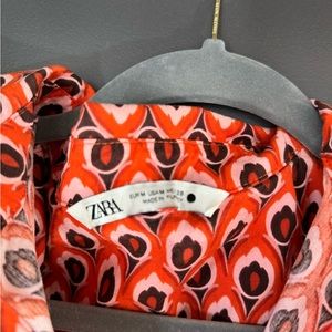 Zara patterned belted mini dress